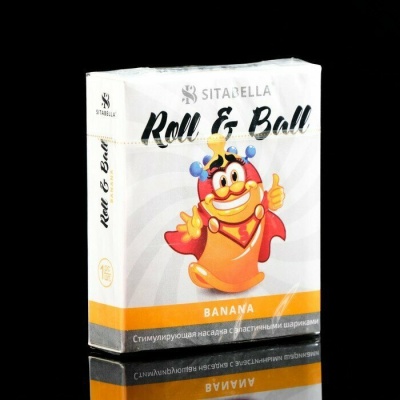 Стимулирующая насадка Sitabella Roll & Ball с шариками Банан