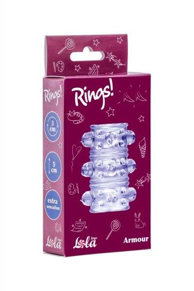Открытая насадка на пенис с шариками Rings Armour