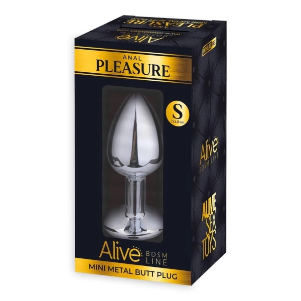 Металлическая анальная пробка с кристаллом маленького размера - Alive Anal Pleasure